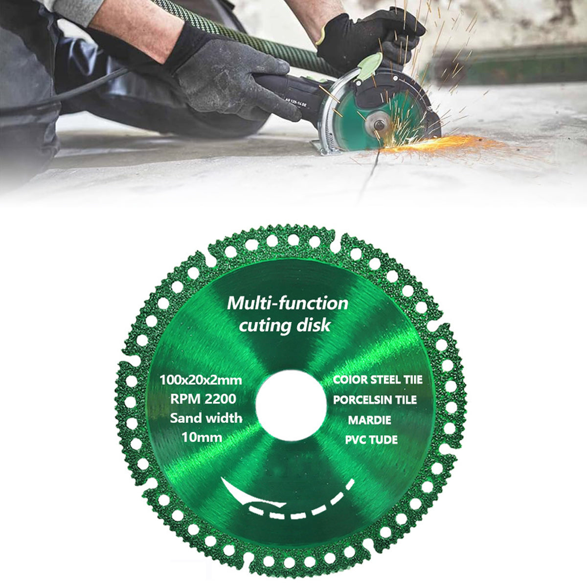 Serplex Multi-function Cutting Disk for Grinder 4'' Diamond Made Hard Metal Cutting Disk for Marble, PVC, Stone, Ceramics, Wood, Color Steel Tiles Serplex Multi-function Cutting Disk for Grinder 4'' Diamond Made Hard Metal Cutting Disk for Marble, PVC, Stone, Ceramics, Wood, Color Steel Tiles